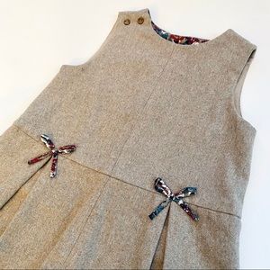 Zara Brown Tweed Pleated Bow Romper